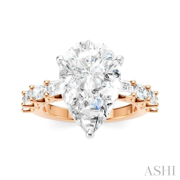 Pear Shape Semi-Mount Diamond Engagement Ring