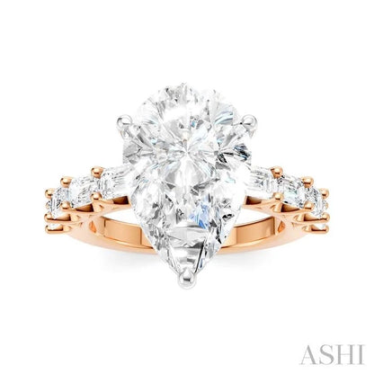 Pear Shape Semi-Mount Diamond Engagement Ring