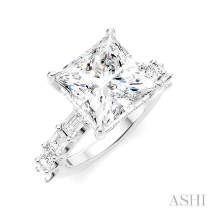 Princess Shape Semi-Mount Diamond Engagement Ring