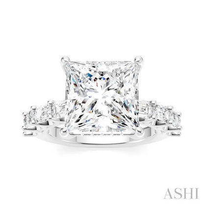 Princess Shape Semi-Mount Diamond Engagement Ring
