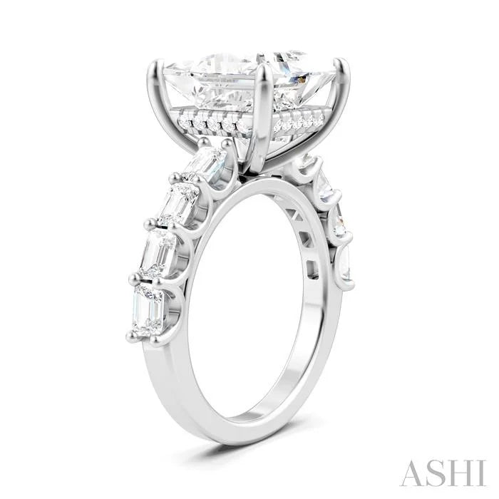 Princess Shape Semi-Mount Diamond Engagement Ring