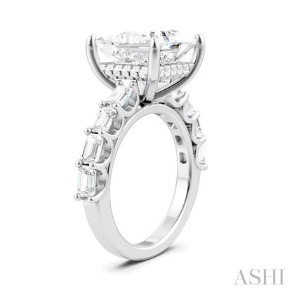 Princess Shape Semi-Mount Diamond Engagement Ring