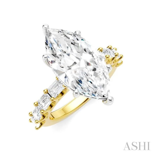 Marquise Shape Semi-Mount Diamond Engagement Ring