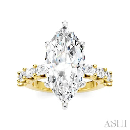 Marquise Shape Semi-Mount Diamond Engagement Ring