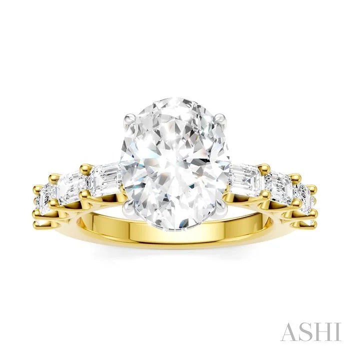 Oval Shape Semi-Mount Diamond Engagement Ring