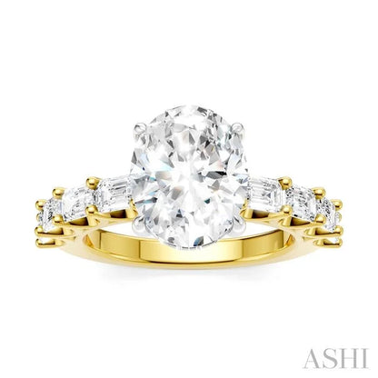 Oval Shape Semi-Mount Diamond Engagement Ring