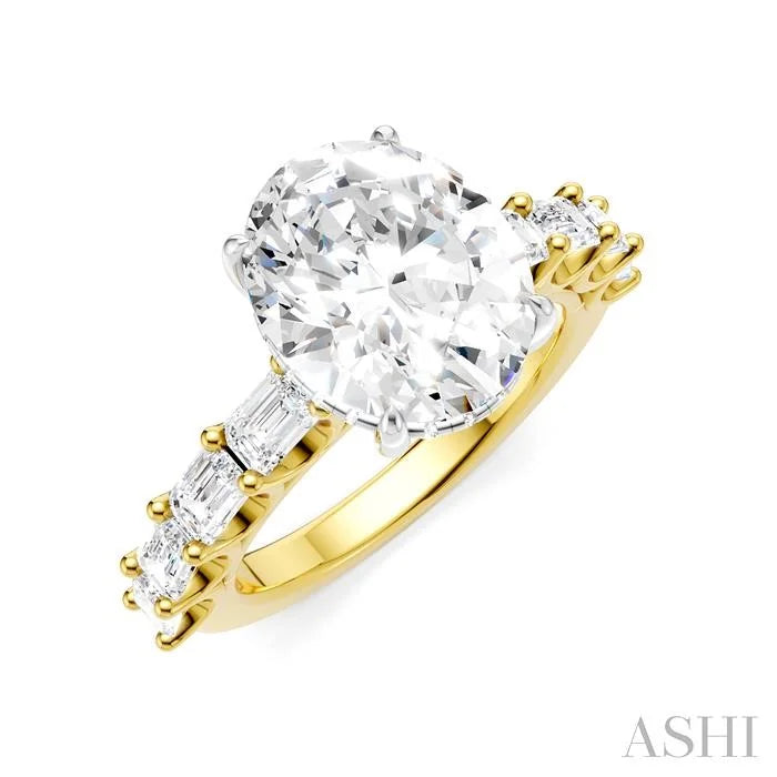 Oval Shape Semi-Mount Diamond Engagement Ring