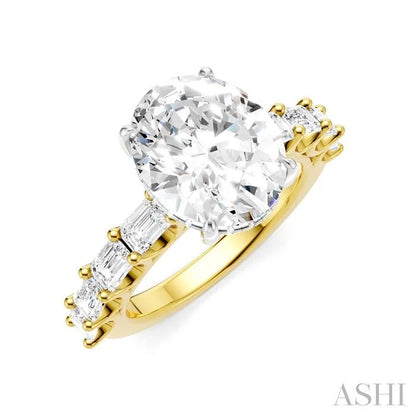 Oval Shape Semi-Mount Diamond Engagement Ring