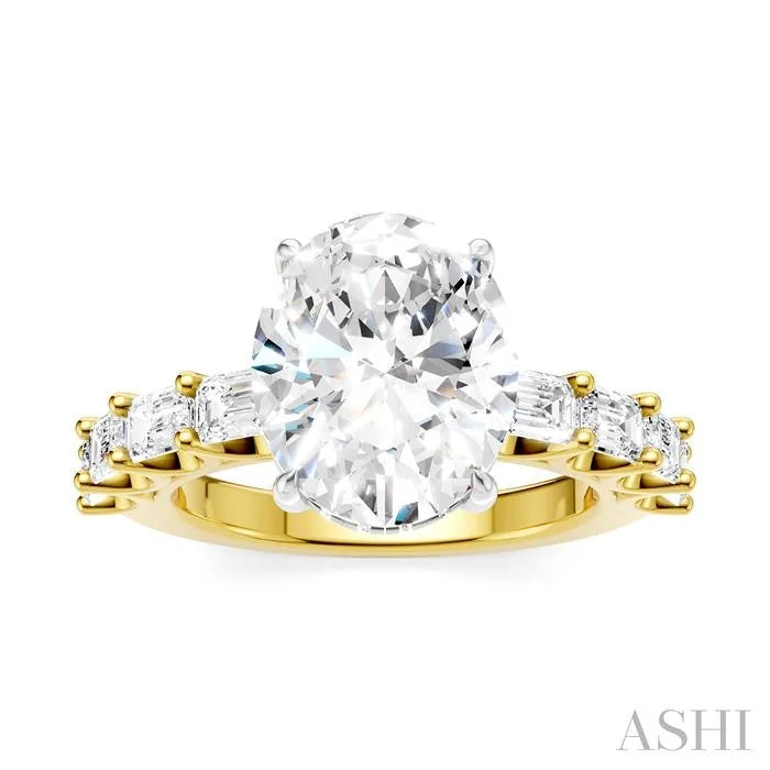 Oval Shape Semi-Mount Diamond Engagement Ring