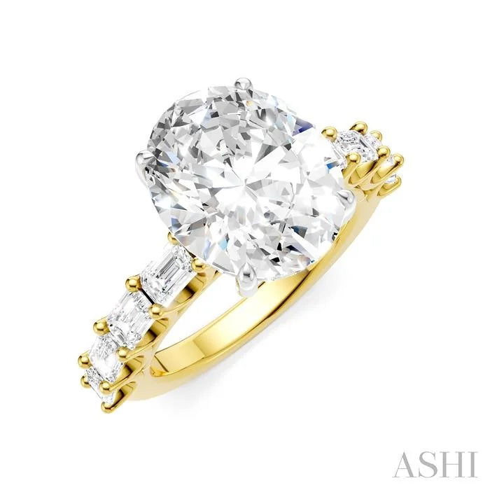 Oval Shape Semi-Mount Diamond Engagement Ring