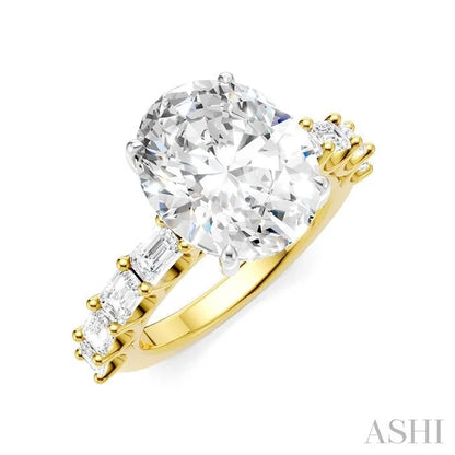 Oval Shape Semi-Mount Diamond Engagement Ring