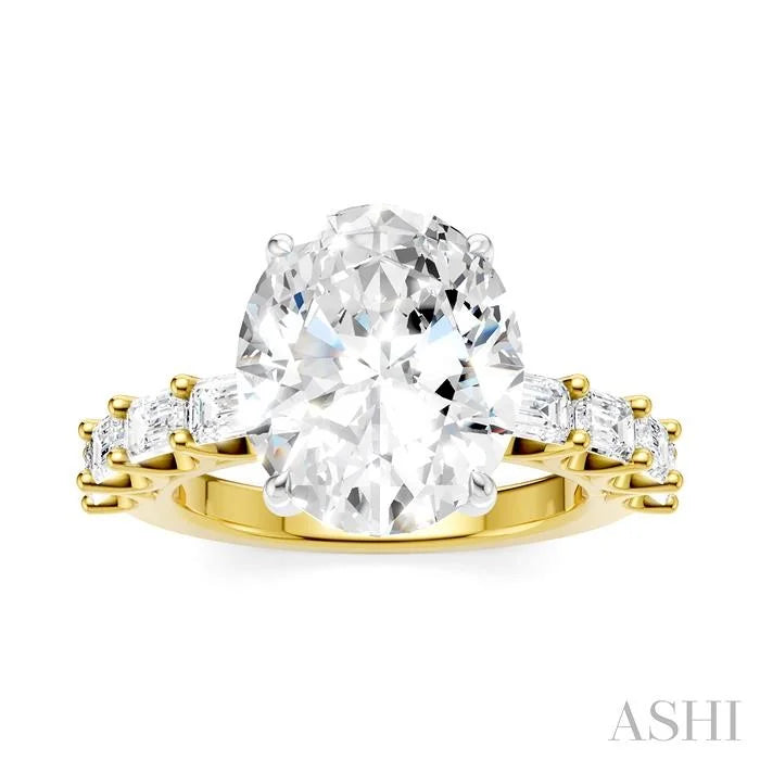 Oval Shape Semi-Mount Diamond Engagement Ring
