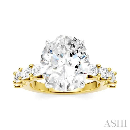 Oval Shape Semi-Mount Diamond Engagement Ring