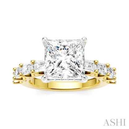Princess Shape Semi-Mount Diamond Engagement Ring