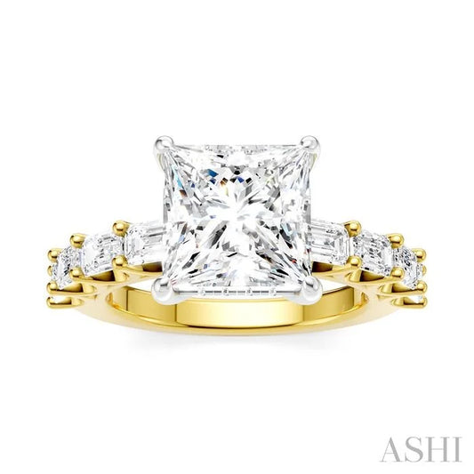 Princess Shape Semi-Mount Diamond Engagement Ring
