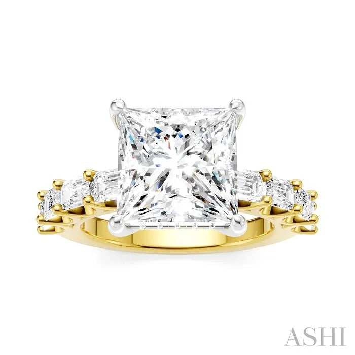 Princess Shape Semi-Mount Diamond Engagement Ring