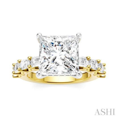 Princess Shape Semi-Mount Diamond Engagement Ring