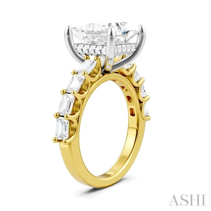 Princess Shape Semi-Mount Diamond Engagement Ring