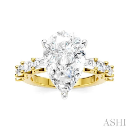 Pear Shape Semi-Mount Diamond Engagement Ring
