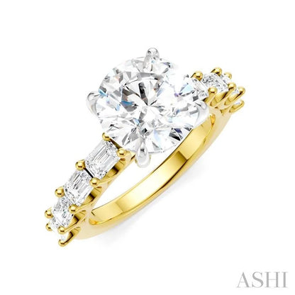 Round Shape Semi-Mount Diamond Engagement Ring
