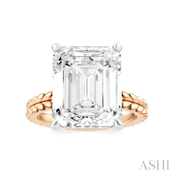 Emerald Shape Semi-Mount Diamond Engagement Ring