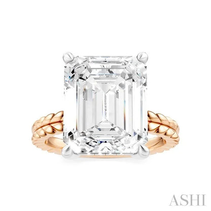 Emerald Shape Semi-Mount Diamond Engagement Ring