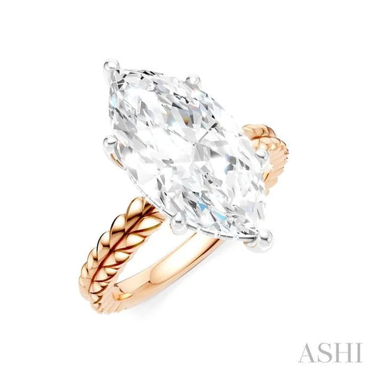 Marquise Shape Semi-Mount Diamond Engagement Ring