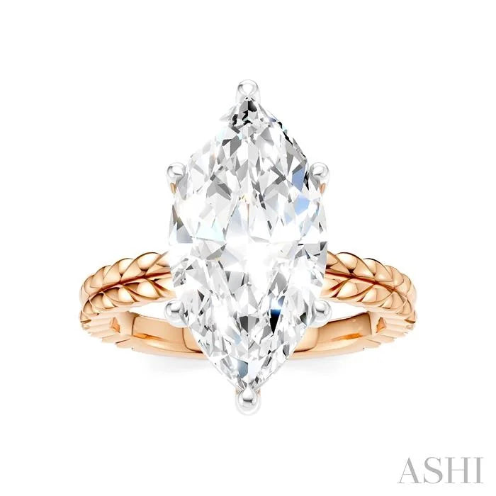 Marquise Shape Semi-Mount Diamond Engagement Ring
