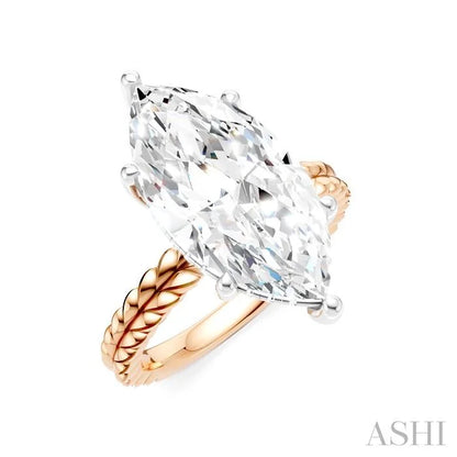 Marquise Shape Semi-Mount Diamond Engagement Ring