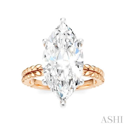 Marquise Shape Semi-Mount Diamond Engagement Ring