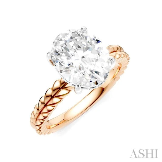 Oval Shape Semi-Mount Diamond Engagement Ring
