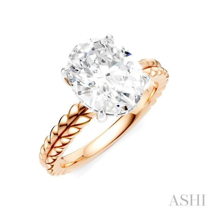 Oval Shape Semi-Mount Diamond Engagement Ring
