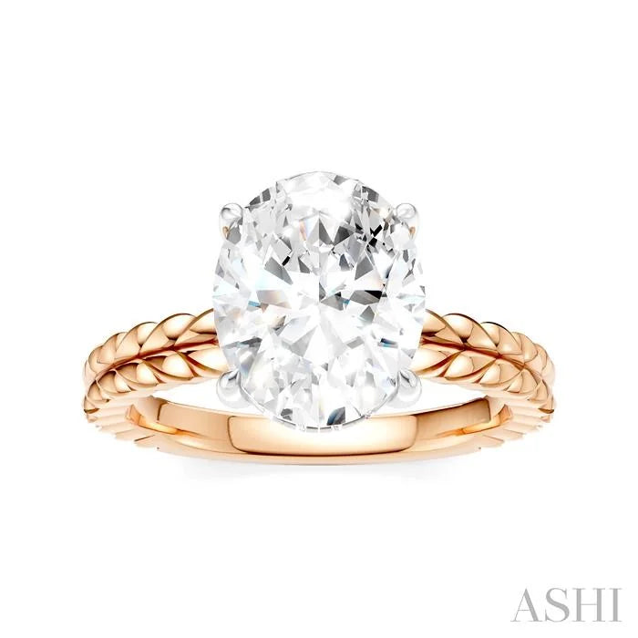 Oval Shape Semi-Mount Diamond Engagement Ring