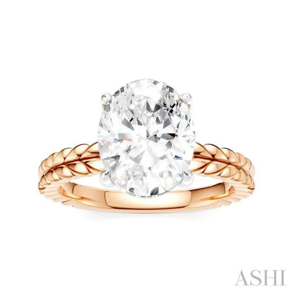 Oval Shape Semi-Mount Diamond Engagement Ring