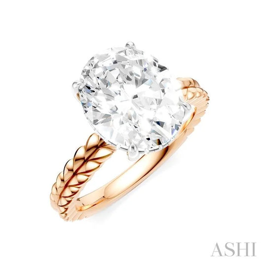 Oval Shape Semi-Mount Diamond Engagement Ring