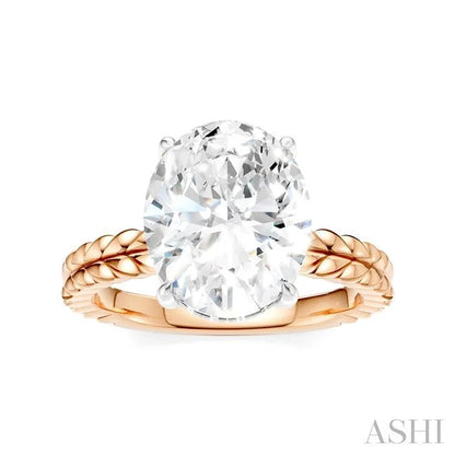 Oval Shape Semi-Mount Diamond Engagement Ring