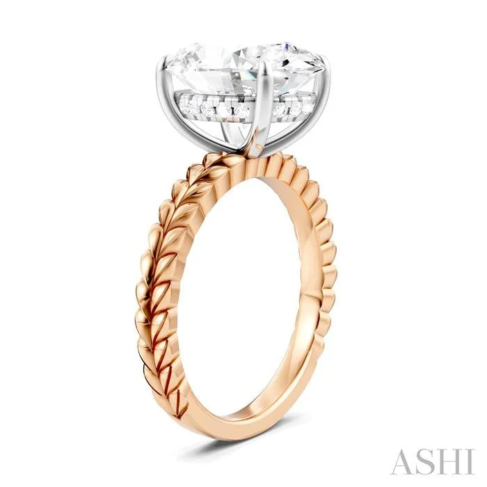 Oval Shape Semi-Mount Diamond Engagement Ring