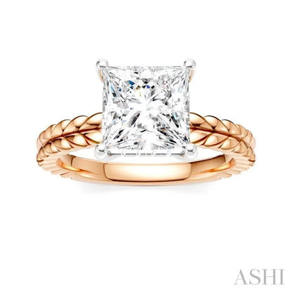 Princess Shape Semi-Mount Diamond Engagement Ring