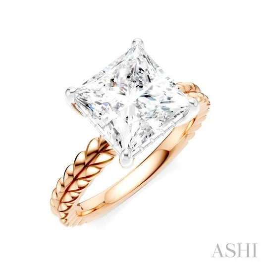 Princess Shape Semi-Mount Diamond Engagement Ring