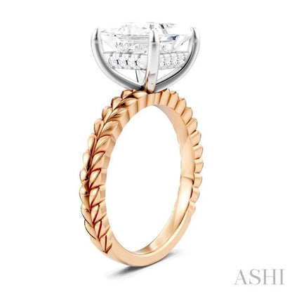 Princess Shape Semi-Mount Diamond Engagement Ring