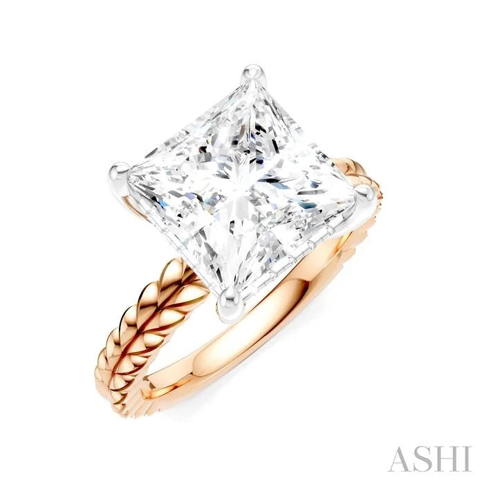 Princess Shape Semi-Mount Diamond Engagement Ring