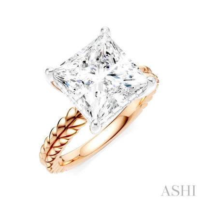 Princess Shape Semi-Mount Diamond Engagement Ring
