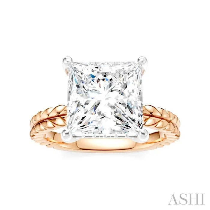 Princess Shape Semi-Mount Diamond Engagement Ring