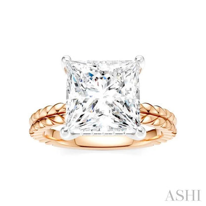 Princess Shape Semi-Mount Diamond Engagement Ring
