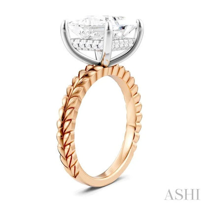Princess Shape Semi-Mount Diamond Engagement Ring
