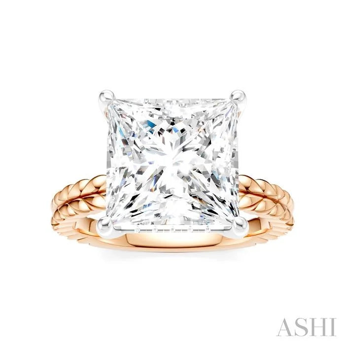 Princess Shape Semi-Mount Diamond Engagement Ring