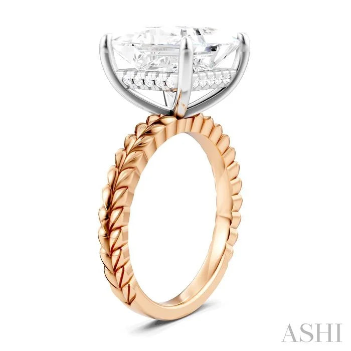 Princess Shape Semi-Mount Diamond Engagement Ring