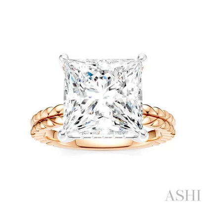 Princess Shape Semi-Mount Diamond Engagement Ring