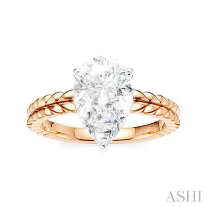 Pear Shape Semi-Mount Diamond Engagement Ring