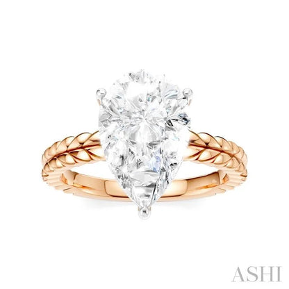 Pear Shape Semi-Mount Diamond Engagement Ring